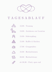 Klick: Details zu Tagesablauf Poster Hochzeit "Infinity" anzeigen Tagesablauf Poster Hochzeit Infinity 50 x 70 cm Poster lila