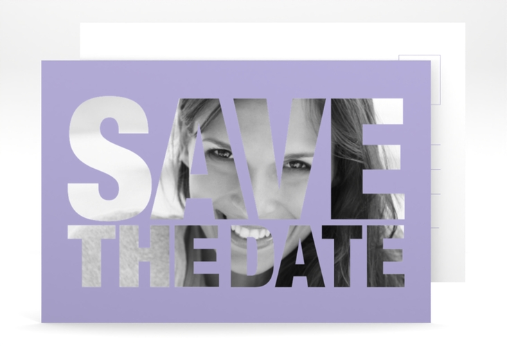 Save the Date-Postkarte Geburtstag Numbers A6 Postkarte flieder