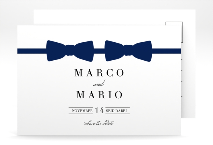 Save the Date-Postkarte Suits A6 Postkarte blau