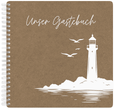 Gästebuch Hochzeit Leuchtturm Ringbindung Kraftpapier