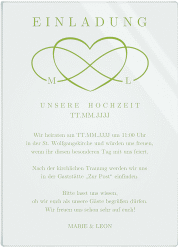 Klick: Details zu Acryl-Hochzeitseinladung "Infinity" anzeigen Acryl-Hochzeitseinladung Infinity Acrylkarte hoch gruen