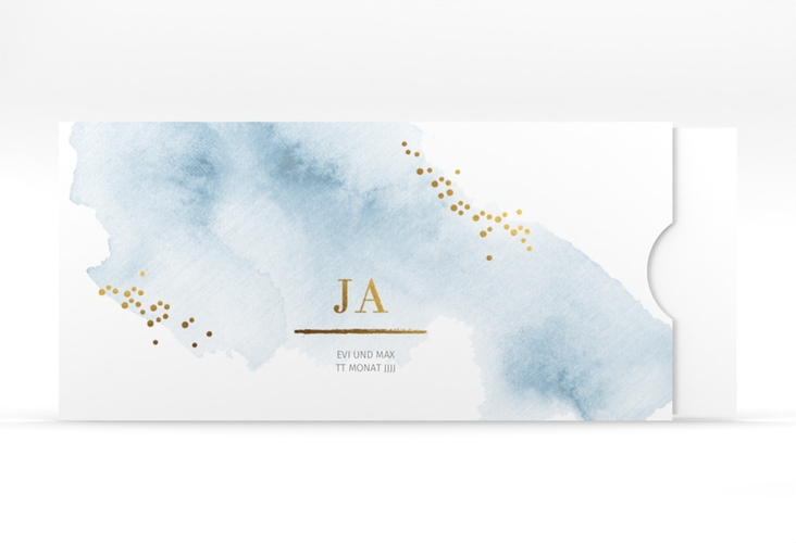 Hochzeitseinladung Pastell Einsteckkarte blau