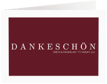 Klick: Details zu Dankeskarte Hochzeit "Simply" anzeigen Dankeskarte Hochzeit Simply A6 Klappkarte quer rot