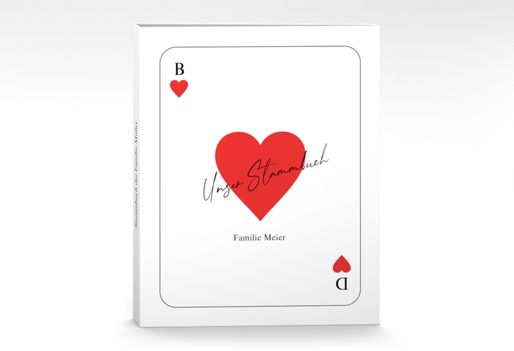 Stammbuch A4 Kartenspiel Stammbuch A4 weiss im Herz-Ass-Design eines Kartenspiels