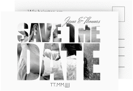 Save the Date-Postkarte  Letters A6 Postkarte weiss