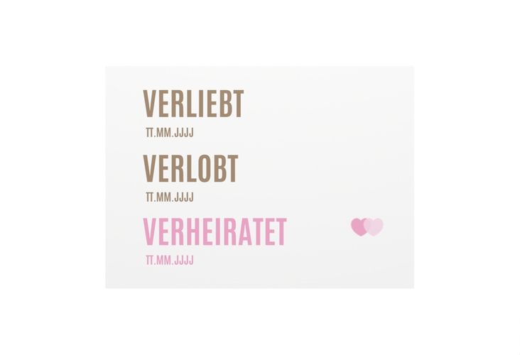 Save the Date-Visitenkarte Couple Visitenkarte quer rosa hochglanz