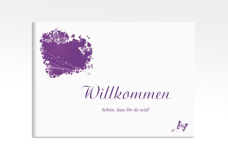 Willkommensschild Leinwand Mailand 70 x 50 cm Leinwand lila