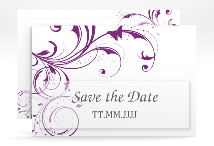 Save the Date-Karte Hochzeit Palma A6 Karte quer lila