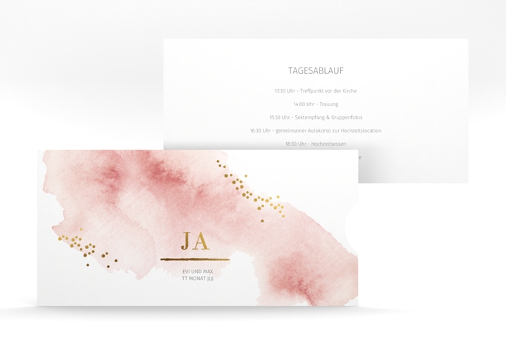 Hochzeitseinladung Pastell Einsteckkarte rosa