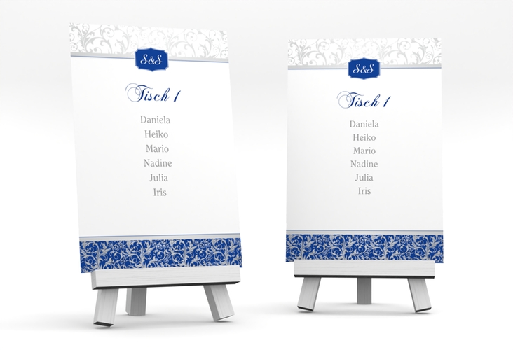 Tischaufsteller Hochzeit Latina Tischaufsteller blau hochglanz