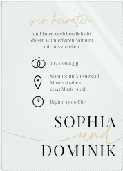 Klick: Details zu Acryl-Hochzeitseinladung "Easy" anzeigen Acryl-Hochzeitseinladung Easy Acrylkarte hoch gruen im modernen minimalistischen Design