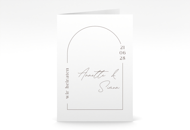 Einladungskarte Hochzeit Rundung A6 Klappkarte hoch