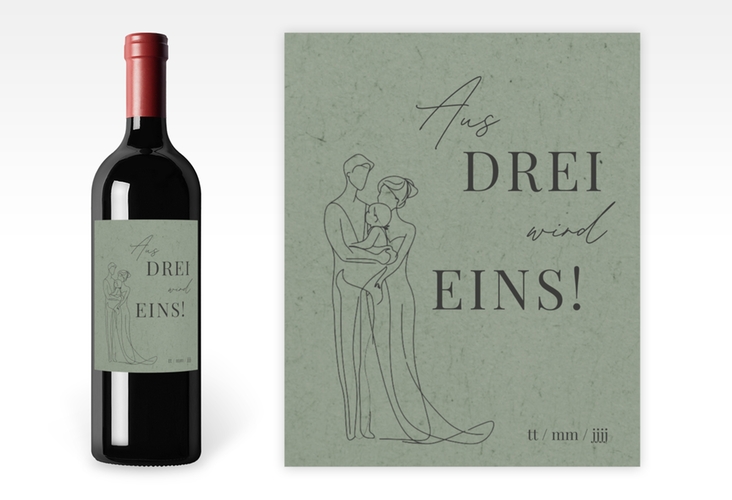 Weinetikett zur Hochzeit Vereint Etikett Weinflasche 4er Set