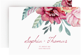 Klick: Details zu Save the Date-Karte "Blooming" anzeigen Save the Date-Karte Blooming A6 Karte quer weiss