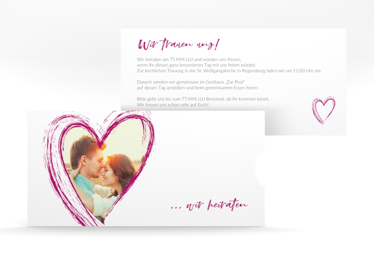 Hochzeitseinladung Liebe Einsteckkarte pink