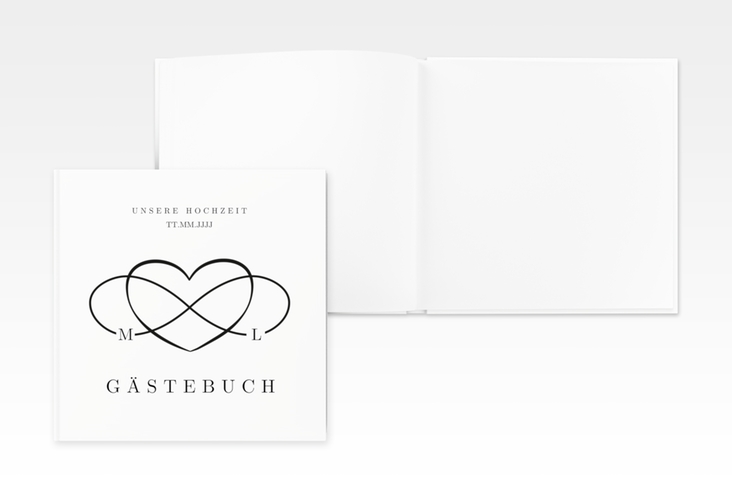 Gästebuch Creation Hochzeit Infinity 20 x 20 cm, Hardcover schwarz