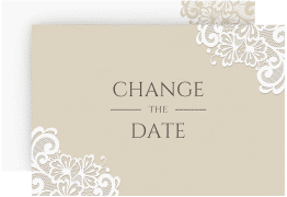 Klick: Details zu Change the Date-Karte "Vintage" anzeigen Change the Date-Karte Vintage A6 Karte quer beige mit floraler Spitze