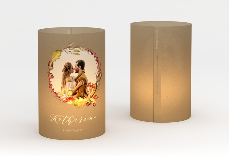 Windlicht Hochzeit Herbstlich Windlicht Kraftpapier hochglanz