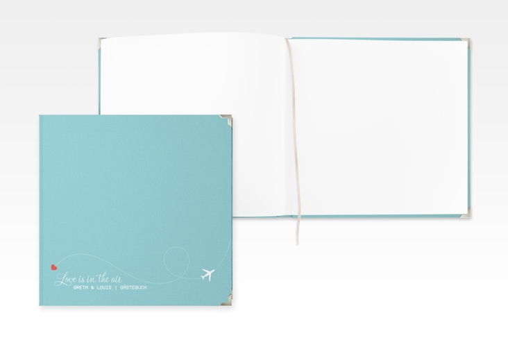 Gästebuch Selection Hochzeit Weddingpass Leinen-Hardcover blau