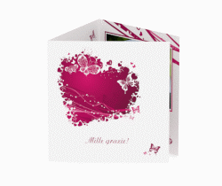 Klick: Details zu Ringraziamenti matrimonio collezione Milano anzeigen Ringraziamenti matrimonio collezione Milano Quadr. Karte doppelt fucsia
