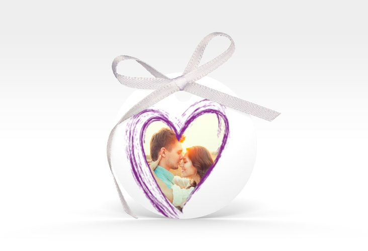 Geschenkanhänger Hochzeit Liebe Geschenkanhänger, rund lila