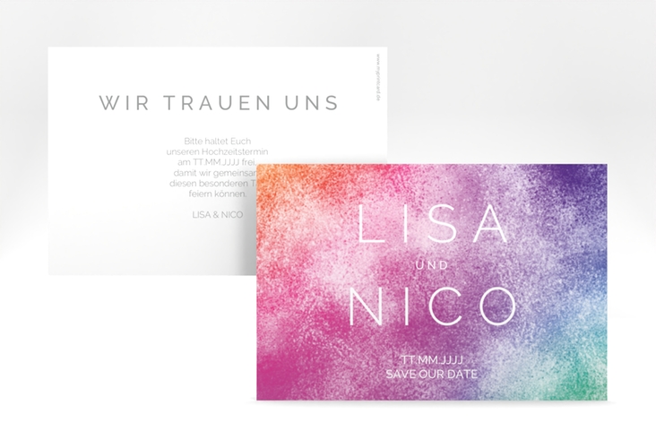Save the Date-Karte Colorful A6 Karte quer