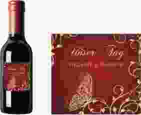 Piccoloetikett Hochzeit Eternity Etikett Piccolo rot