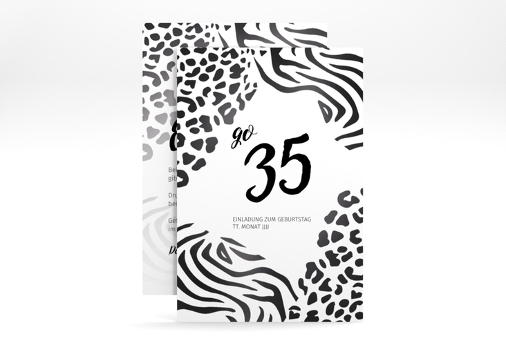Einladung Geburtstag Wild A6 Karte hoch mit Animal Print