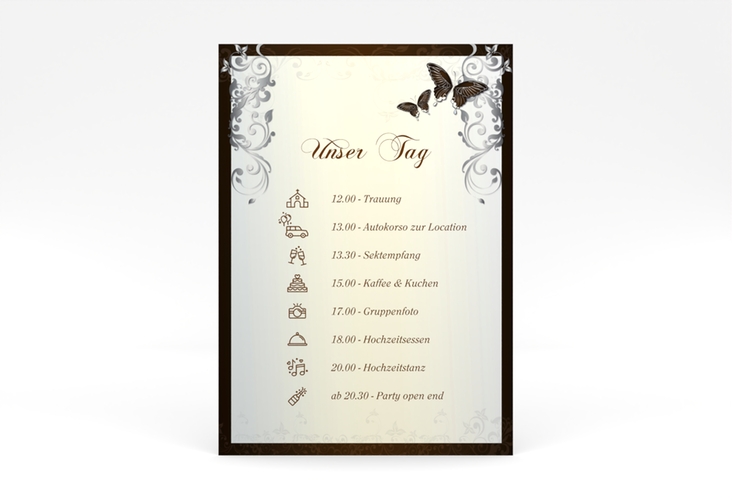 Tagesablauf Poster Hochzeit Toulouse 50 x 70 cm Poster braun