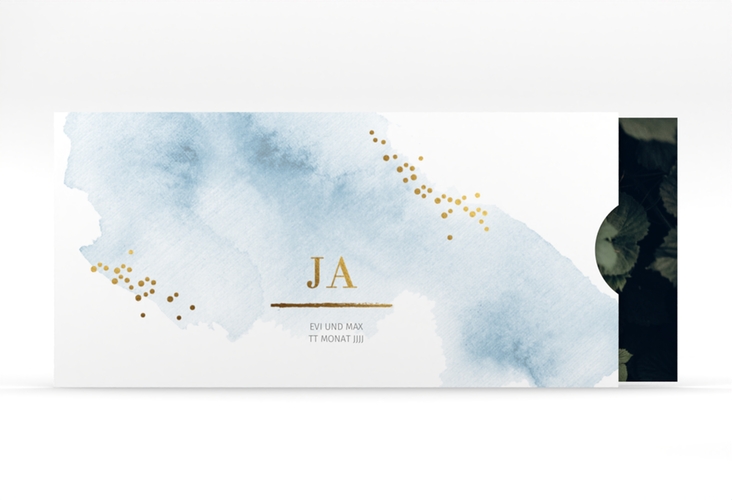 Hochzeitseinladung Pastell Einsteckkarte blau