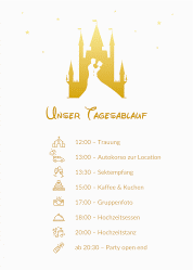 Klick: Details zu Tagesablauf Poster Hochzeit "Castle" anzeigen Tagesablauf Poster Hochzeit Castle 50 x 70 cm Poster gold