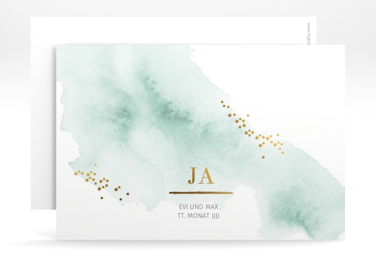 Save the Date-Karte Pastell A6 Karte quer mint