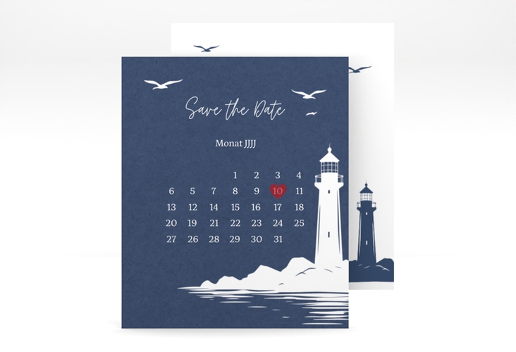 Save the Date-Kalenderblatt Leuchtturm Kalenderblatt-Karte