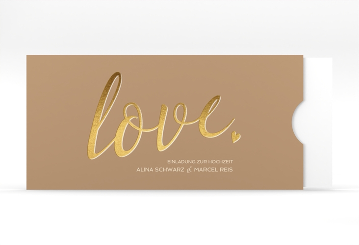 Hochzeitseinladung Glam Einsteckkarte beige