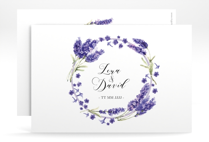 Save the Date-Karte Lavendel A6 Karte quer