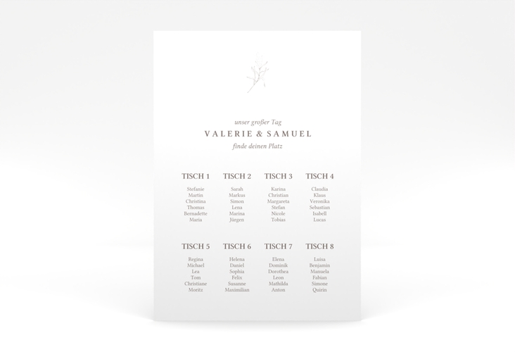 Sitzplan Poster Hochzeit Ivy 50 x 70 cm Poster minimalistisch mit kleiner botanischer Illustration