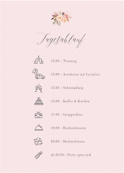 Klick: Details zu Tagesablauf Poster Hochzeit "Prachtvoll" anzeigen Tagesablauf Poster Hochzeit Prachtvoll 50 x 70 cm Poster rosa