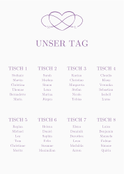 Klick: Details zu Sitzplan Poster Hochzeit "Infinity" anzeigen Sitzplan Poster Hochzeit Infinity 50 x 70 cm Poster lila