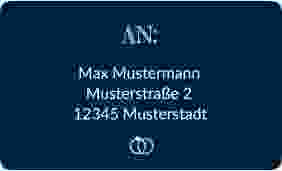 Empfängeretikett Hochzeit Rise 63,5 x 38,1 mm blau