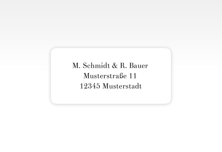 Absenderetikett Hochzeit Hands 45,7 x 21,2 mm weiss mit sich haltenden Händen im Monoline-Stil
