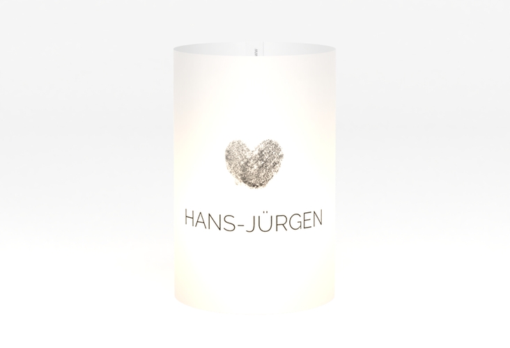 Windlicht Hochzeit Fingerprint Windlicht schwarz schlicht mit Fingerabdruck-Motiv