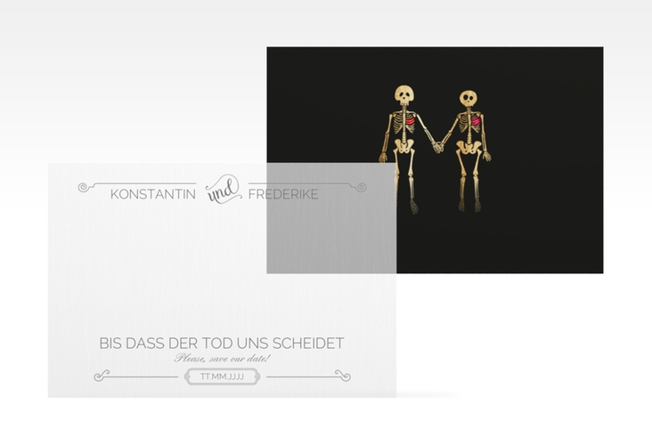 Save the Date Deckblatt Transparent "Bones" DIN A6 Deckblatt transparent
