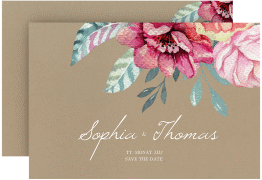 Klick: Details zu Save the Date-Karte "Blooming" anzeigen Save the Date-Karte Blooming A6 Karte quer Kraftpapier