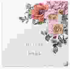 Gästebuch Selection Hochzeit Grazioso Leinen-Hardcover weiss modern mit Mohnblumen und Rosen