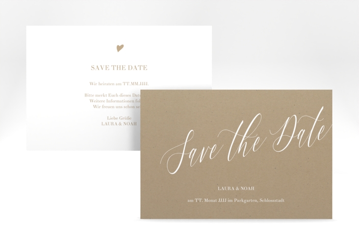 Save the Date-Karte Kalligrafie A6 Karte quer