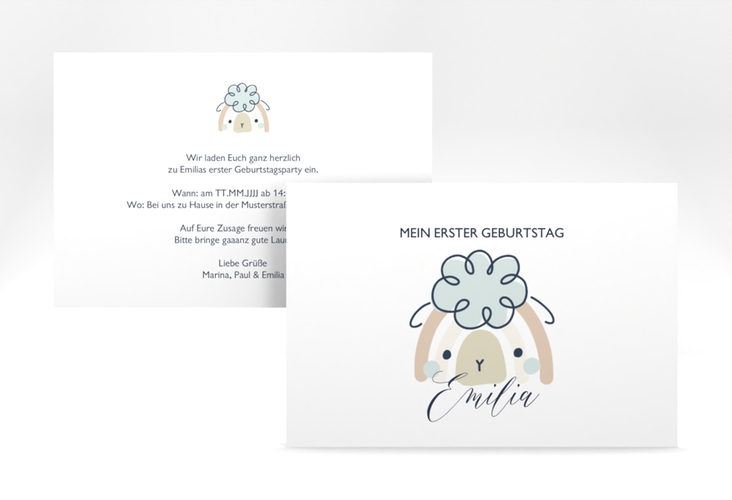 Einladungskarte Kindergeburtstag Minimalistic A6 Karte quer