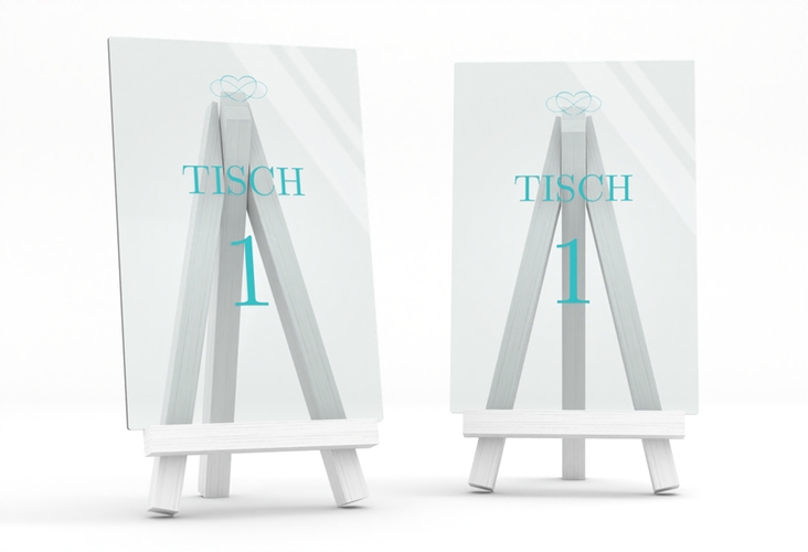 Tischnummer Acryl Hochzeit Infinity Tischaufsteller Acryl tuerkis hochglanz