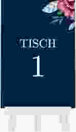 Tischnummer Hochzeit Blooming Tischaufsteller blau