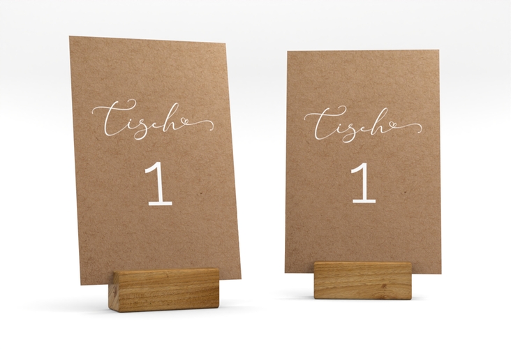 Tischnummer Hochzeit Jawort Tischaufsteller modern minimalistisch mit veredelter Aufschrift