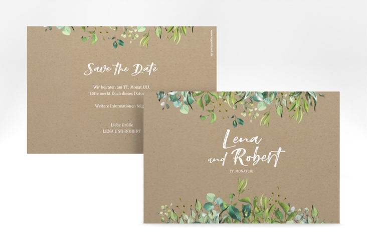Save the Date-Karte Natural A6 Karte quer Kraftpapier